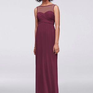 David’s bridal wine floor length dress